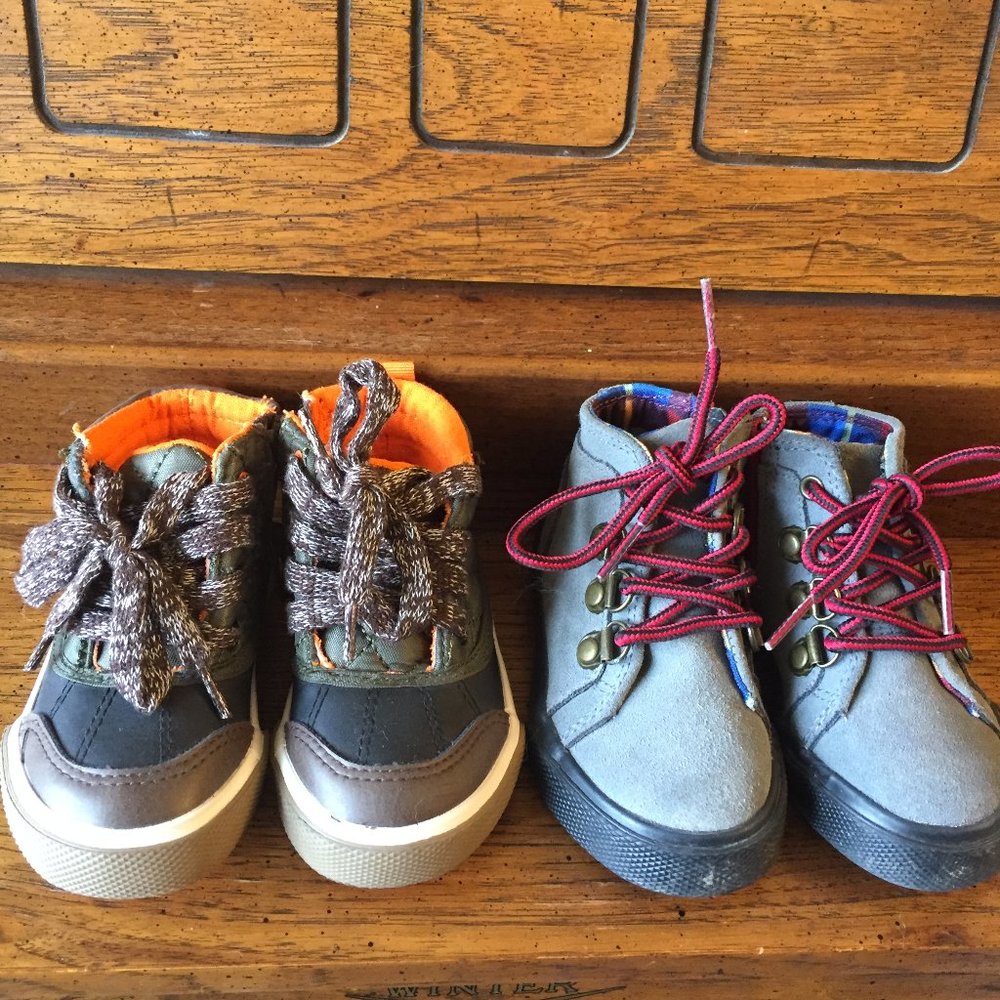 Two Pairs of Toddler Boy Boots  - Size 4T & 5T